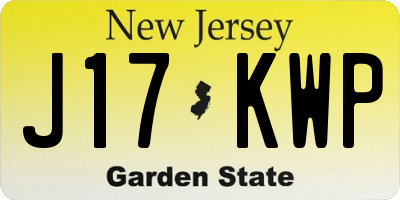 NJ license plate J17KWP
