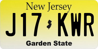 NJ license plate J17KWR