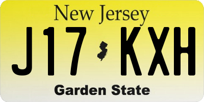 NJ license plate J17KXH