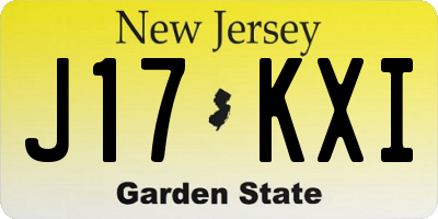 NJ license plate J17KXI
