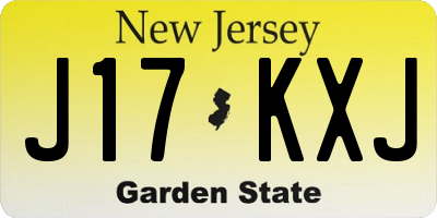 NJ license plate J17KXJ