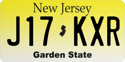 NJ license plate J17KXR