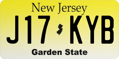 NJ license plate J17KYB