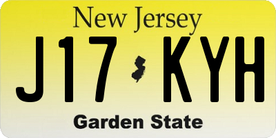 NJ license plate J17KYH