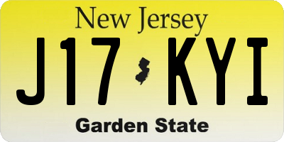 NJ license plate J17KYI