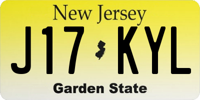 NJ license plate J17KYL