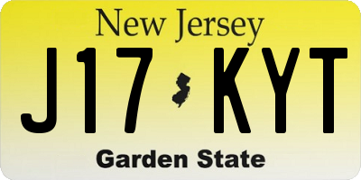 NJ license plate J17KYT