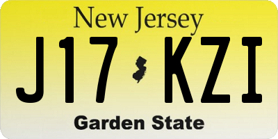 NJ license plate J17KZI