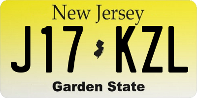 NJ license plate J17KZL
