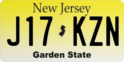 NJ license plate J17KZN
