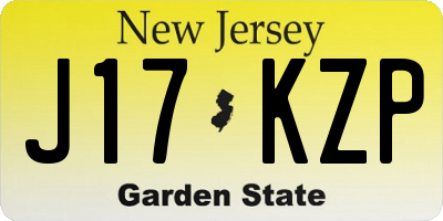NJ license plate J17KZP