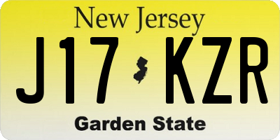 NJ license plate J17KZR
