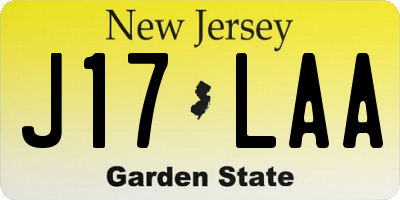 NJ license plate J17LAA