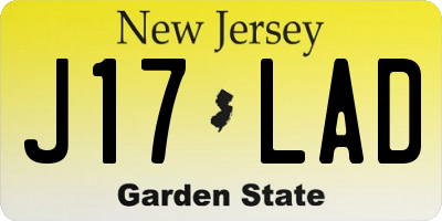 NJ license plate J17LAD