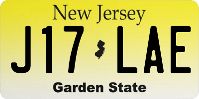 NJ license plate J17LAE