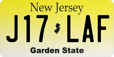 NJ license plate J17LAF