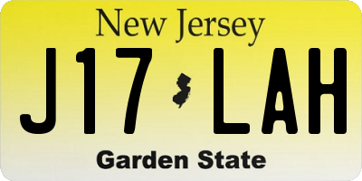 NJ license plate J17LAH
