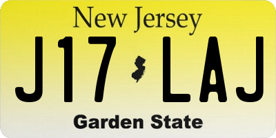 NJ license plate J17LAJ