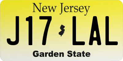 NJ license plate J17LAL