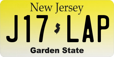 NJ license plate J17LAP