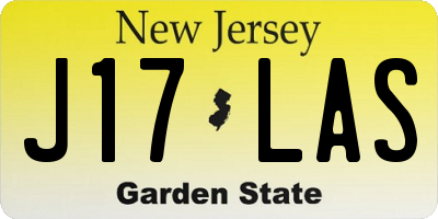 NJ license plate J17LAS