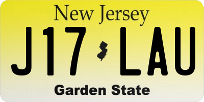 NJ license plate J17LAU