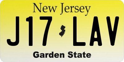 NJ license plate J17LAV