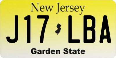 NJ license plate J17LBA