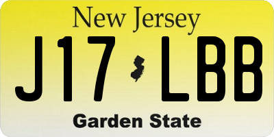 NJ license plate J17LBB