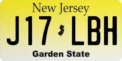 NJ license plate J17LBH