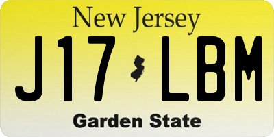 NJ license plate J17LBM