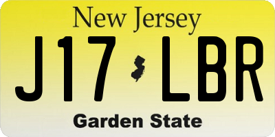 NJ license plate J17LBR