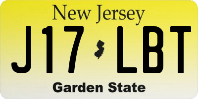 NJ license plate J17LBT