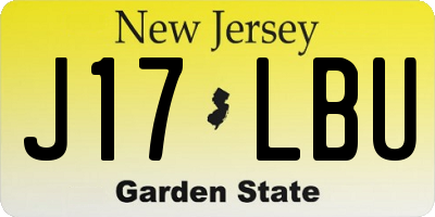 NJ license plate J17LBU