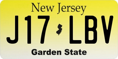 NJ license plate J17LBV