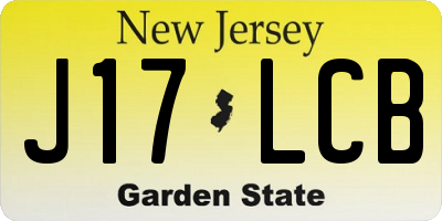 NJ license plate J17LCB