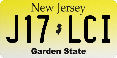NJ license plate J17LCI