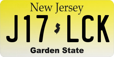 NJ license plate J17LCK