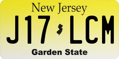 NJ license plate J17LCM