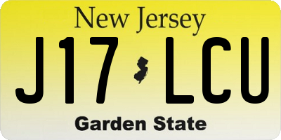 NJ license plate J17LCU