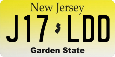 NJ license plate J17LDD