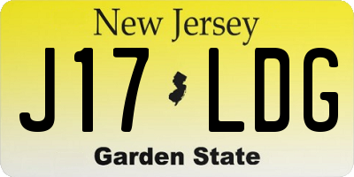 NJ license plate J17LDG