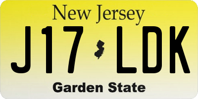 NJ license plate J17LDK
