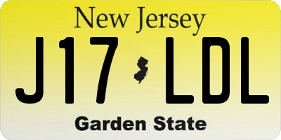 NJ license plate J17LDL