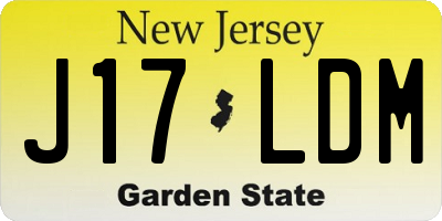 NJ license plate J17LDM