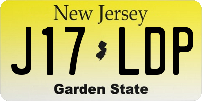 NJ license plate J17LDP