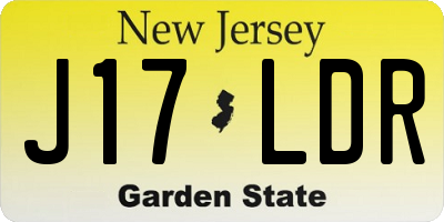 NJ license plate J17LDR