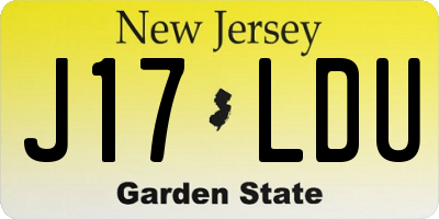 NJ license plate J17LDU