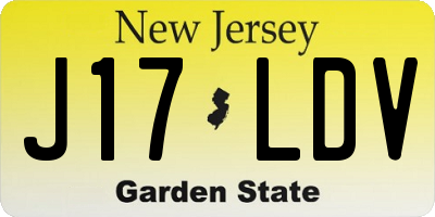 NJ license plate J17LDV