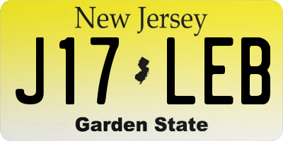 NJ license plate J17LEB